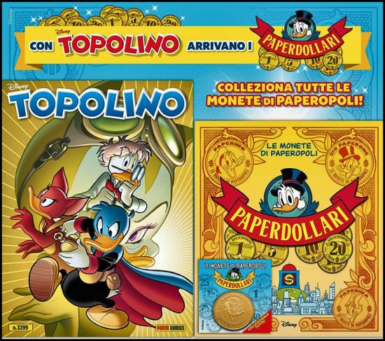 TOPOLINO LIBRETTO #  3399 - OPERAZIONE PAPERDOLLARI 2021 + RACCOGLITORE MONETE DI PAPEROPOLI + MONETA ROCKERDUCK