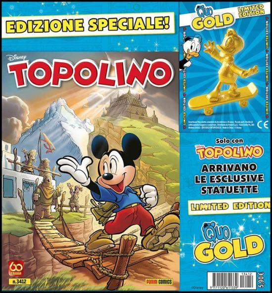 TOPOLINO LIBRETTO #  3412 - LIMITED EDITION + STATUETTA QUO GOLD
