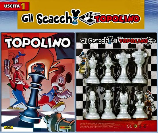 TOPOLINO LIBRETTO #  3487 + GLI SCACCHI DI TOPOLINO USCITA 1 - 8 PEDINE BIANCHE