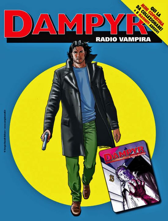 DAMPYR #   277: RADIO VAMPIRA - MINI COPERTINE COVER B (DAMPYR 17: IL CONTE MAGNUS) + 8 MAGNETI ADESIVI