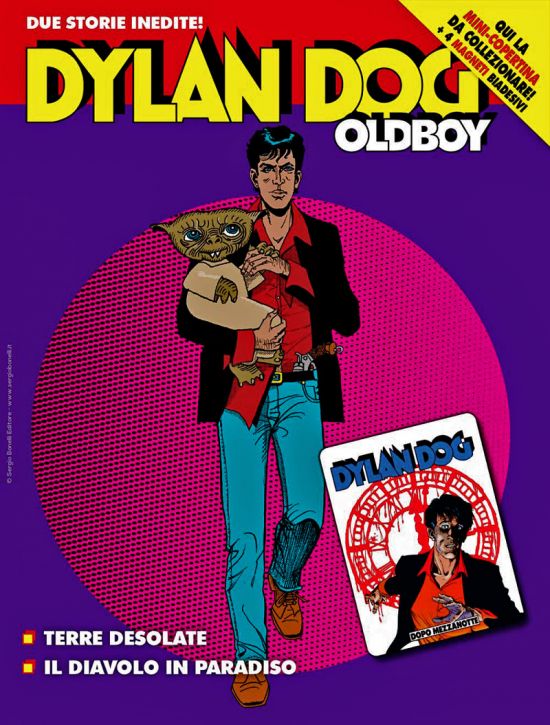 DYLAN DOG MAXI #    56 - OLDBOY 18: TERRE DESOLATE - IL DIAVOLO IN PARADISO - MINI COPERTINE COVER A (DYLAN DOG 26: DOPO MEZZANOTTE) + 4 MAGNETI ADESIVI