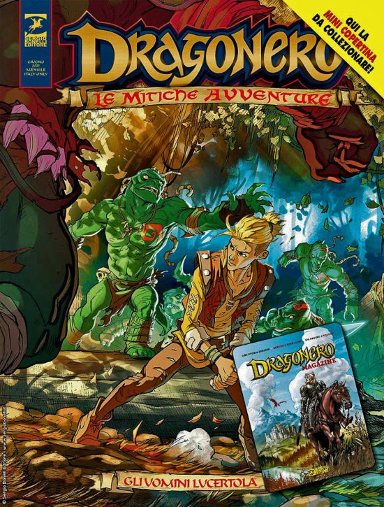 DRAGONERO ADVENTURES #    19 - DRAGONERO - LE MITICHE AVVENTURE 7: GLI UOMINI LUCERTOLA - MINI COPERTINE COVER A (DRAGONERO MAGAZINE 1)