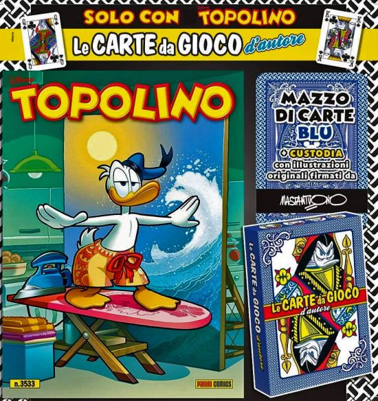TOPOLINO LIBRETTO #  3533 + MAZZO DI CARTE DA GIOCO D'AUTORE - CORRADO MASTANTUONO BLU