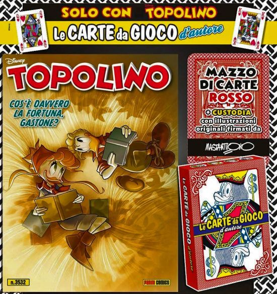 TOPOLINO LIBRETTO #  3532 + MAZZO DI CARTE DA GIOCO D'AUTORE - CORRADO MASTANTUONO ROSSO