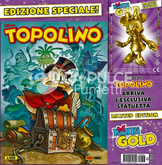 TOPOLINO LIBRETTO #  3458 + STATUETTA MINNI GOLD