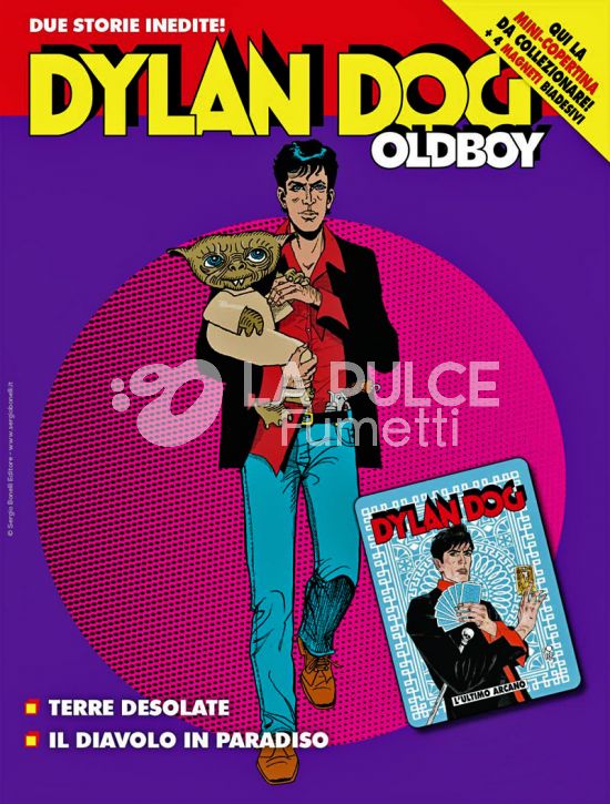 DYLAN DOG MAXI #    56 - OLDBOY 18: TERRE DESOLATE - IL DIAVOLO IN PARADISO - MINI COPERTINE COVER B (DYLAN DOG 234: L'ULTIMO ARCANO) + 4 MAGNETI ADESIVI