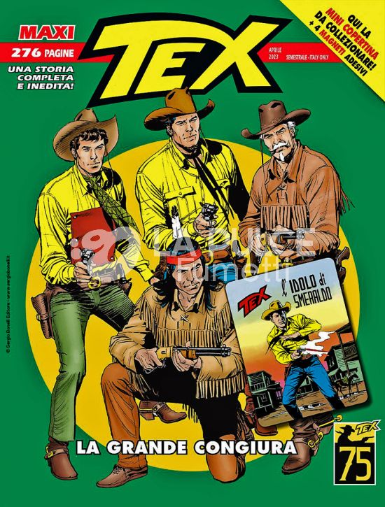 TEX MAXI #    32: LA GRANDE CONGIURA - MINI COPERTINE COVER B (TEX 168: L'IDOLO DI SMERALDO) + 4 MAGNETI ADESIVI