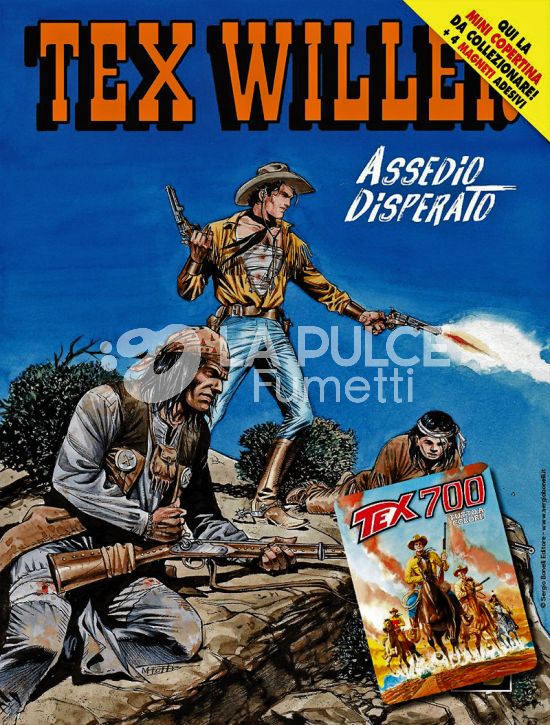 TEX WILLER #    55: ASSEDIO DISPERATO - MINI COPERTINE COVER B (TEX 700) + 4 MAGNETI ADESIVI