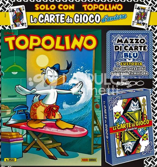 TOPOLINO LIBRETTO #  3533 + MAZZO DI CARTE DA GIOCO D'AUTORE - CORRADO MASTANTUONO BLU