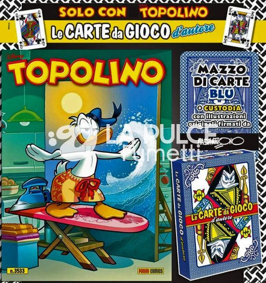 TOPOLINO LIBRETTO 3532/3533  + MAZZI DI CARTE DA GIOCO D'AUTORE  COMPLETO - CORRADO MASTANTUONO BLUE + ROSSO