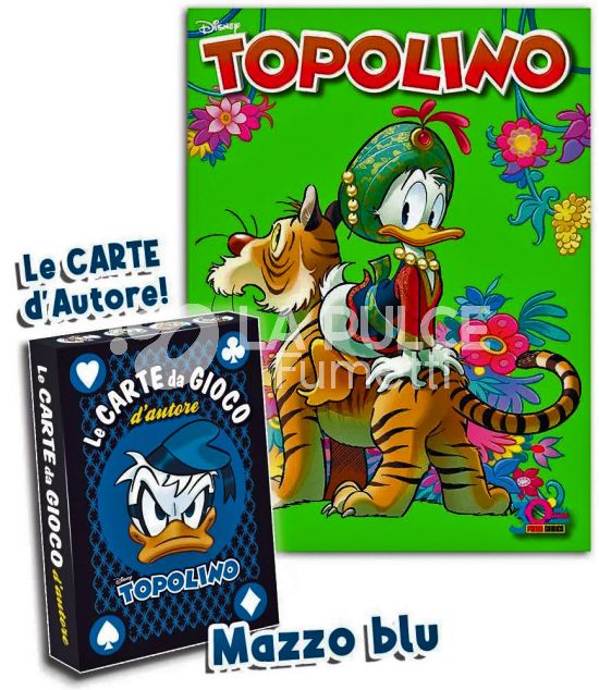 TOPOLINO LIBRETTO #  3586 + MAZZO DI CARTE DA GIOCO D'AUTORE - MARCO GERVASIO BLU