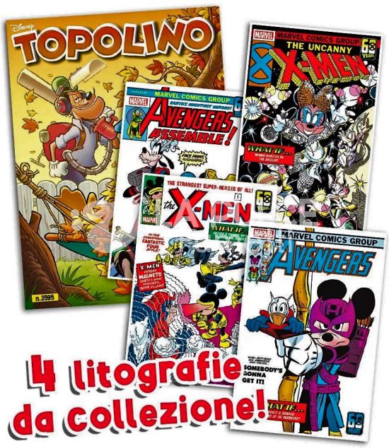 TOPOLINO LIBRETTO #  3595 + LITOGRAFIE MARVEL 2A SERIE 5-6-7-8 (DI 12)