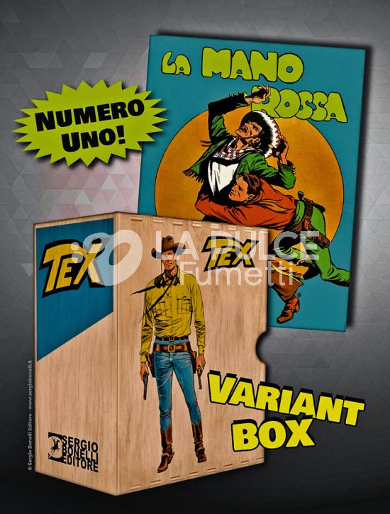 TEX GIGANTE #     1: LA MANO ROSSA - VARIANT LOGO VERDE + BOX IN LEGNO