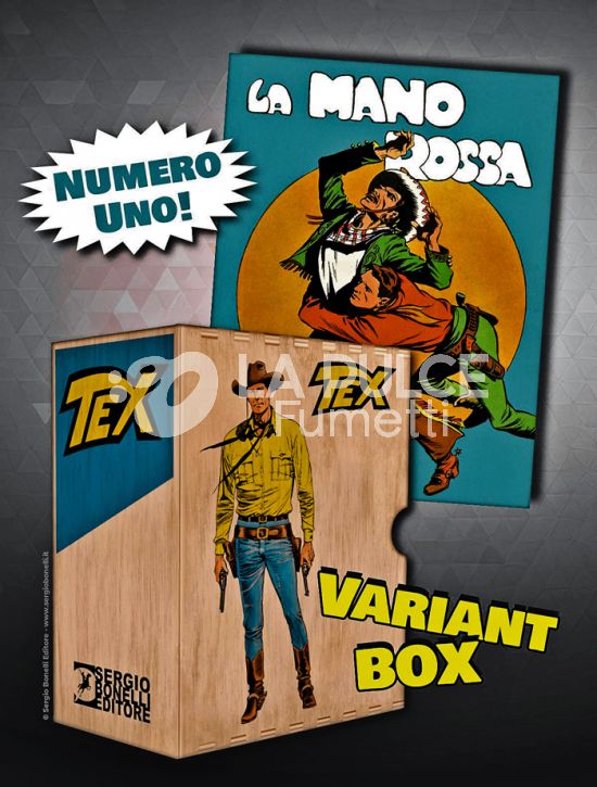 TEX GIGANTE #     1: LA MANO ROSSA - VARIANT LOGO BIANCO + BOX IN LEGNO