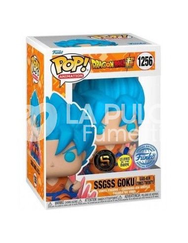 DRAGON BALL  SUPER: SSGSS GOKU (KAIO-KEN TIMES TWENTY) - VINYL FIGURE #  1256 - POP FUNKO ANIMATION SPECIAL EDITION GLOW IN THE DARK
