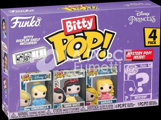 DISNEY PRINCESS: CINDERELLA #   222 + SNOW WHITE #   339 + AURORA #   325 + MYSTERY POP! - 4 PACK - BITTY POP