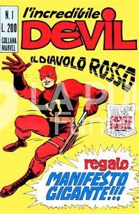 L'INCREDIBILE DEVIL #     1: IL DIAVOLO ROSSO - NO MANIFESTO DI BUSTA
