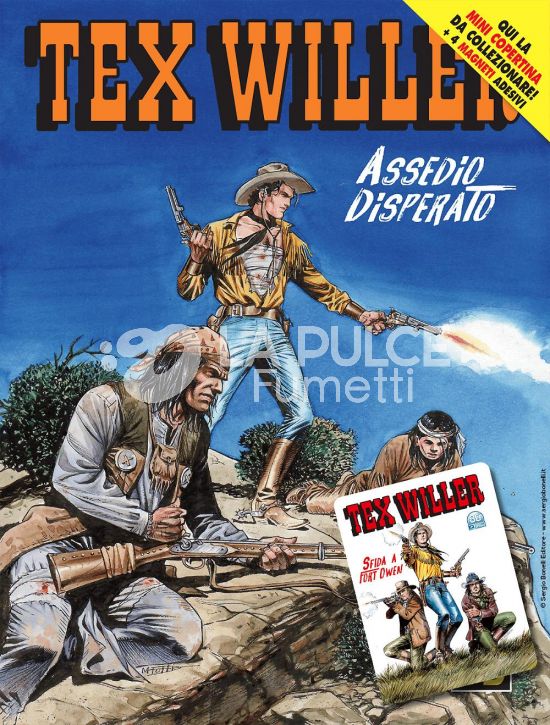 TEX WILLER #    55: ASSEDIO DISPERATO -  NO MINI COPERTINE COVER B (TEX 700) + 4 MAGNETI ADESIVI
