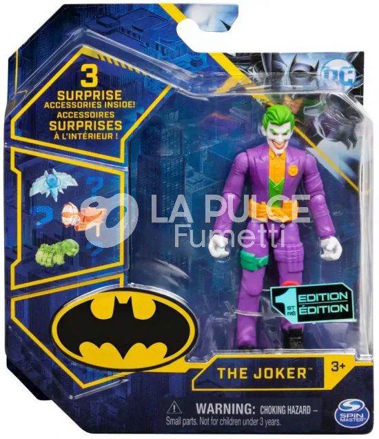 ACTION FIGURE DC COMICS - THE JOKER + 3 ACCESSORI 10CM ( 1ST EDITION )