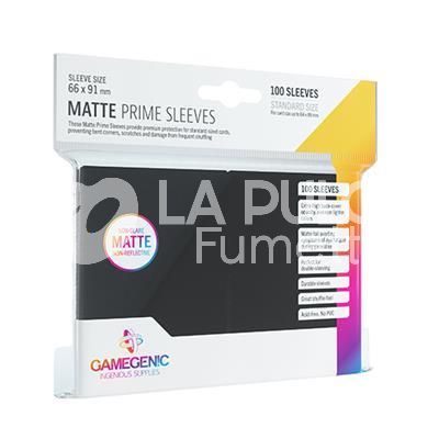 CARD SLEEVES : BUSTINE PROTETTIVE 100 SLEEVES STANDARD SIZE - 66 X 91 (FOR CARDS UP TO 64 X 89) MATTE PRIME SLEEVES BLACK (NERO)