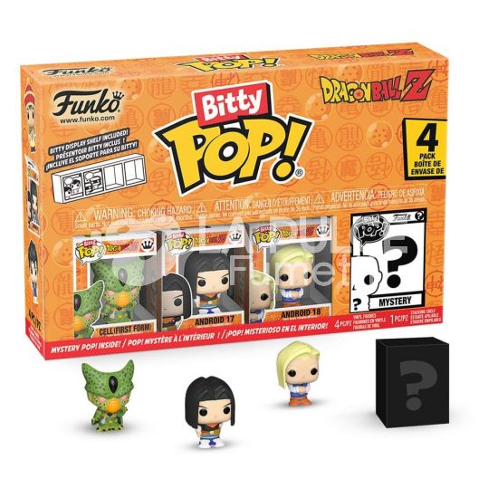 DRAGON BALL Z: CELL (FIRST FORM) + ANDROID 17 + ANDROID 18 + MYSTERY POP!  - 4 PACK - BITTY POP