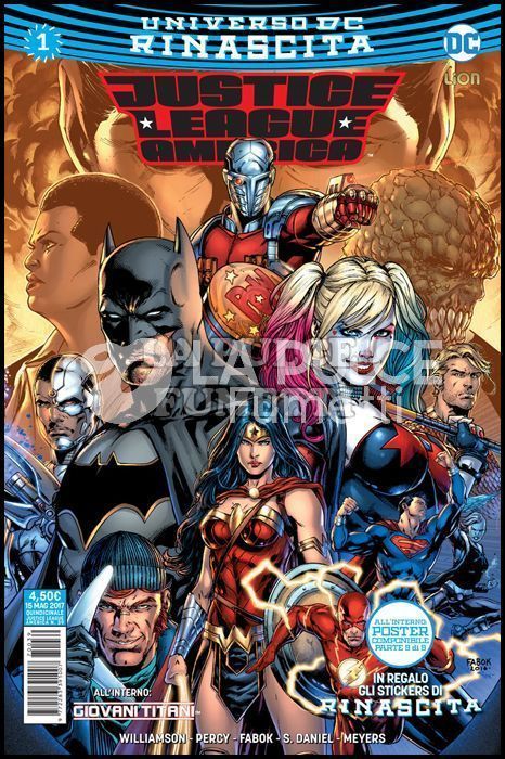 JUSTICE LEAGUE AMERICA #    39 - JUSTICE LEAGUE AMERICA 1 - RINASCITA + STICKERS + POSTER ( 9 DI 9 )