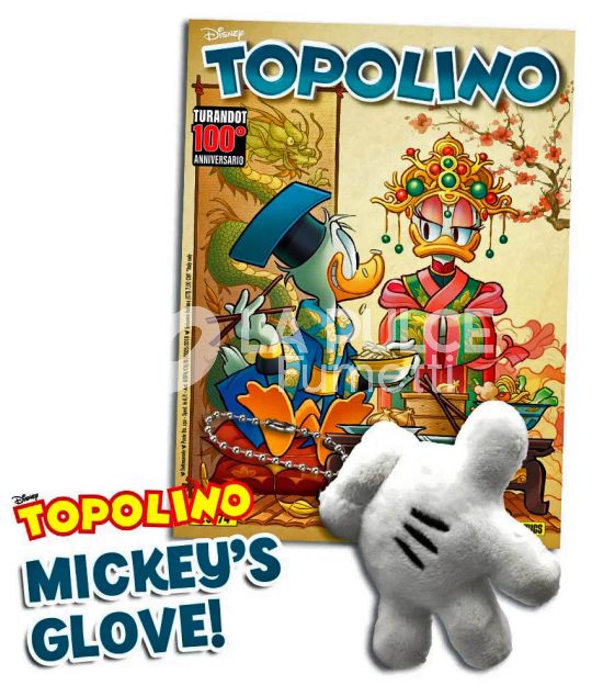 TOPOLINO LIBRETTO #  3674 + MICKEY'S GLOVE PLUSH CHARM