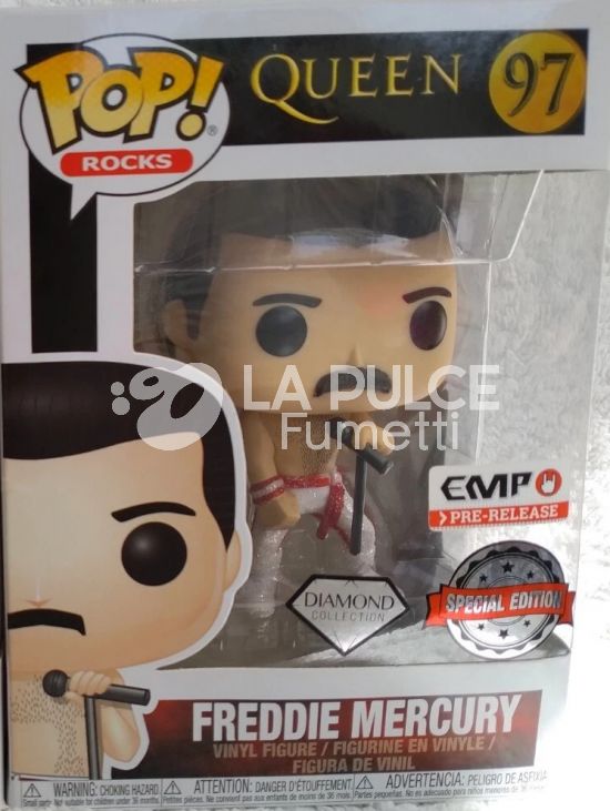 QUEEN: FREDDY MERCURY : VINYL FIGURE #   97 - DIAMOND COLLECTION LIMITED - SPECIAL EDITION POP ROCKS FUNKO
