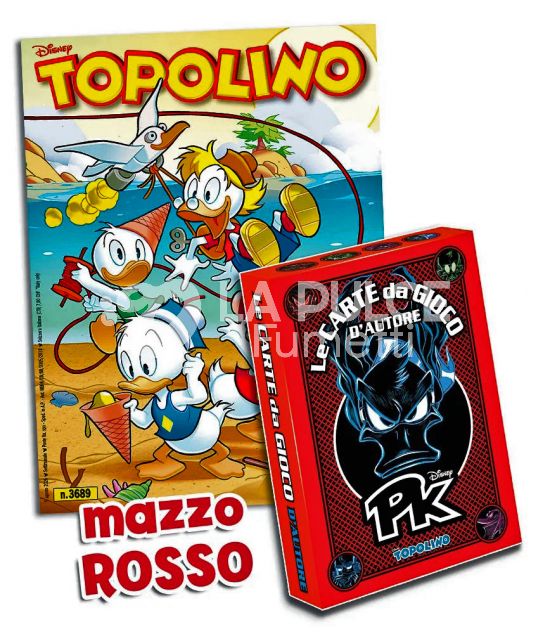 TOPOLINO LIBRETTO # 3689 + CARTE DA GIOCO DI PK - CLAUDIO SCIARRONE - MAZZO ROSSO