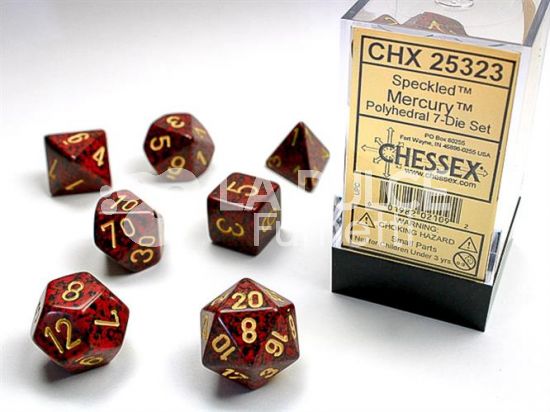 CHX 25323 - SET 7 DADI POLIEDRICI PUNTINATI - MERCURY