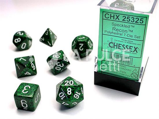 CHX 25325 - SET 7 DADI POLIEDRICI PUNTINATI - RECON