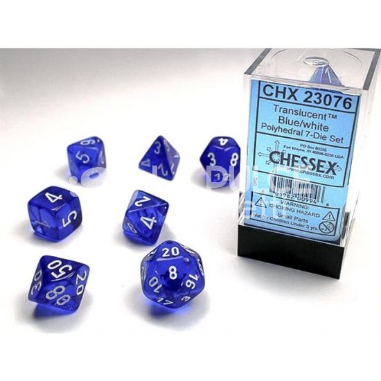 CHX 23076 - SET 7 DADI POLIEDRICI - BLUE/WHITE