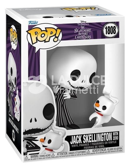 TIM BURTON'S THE NIGHTMARE BEFORE CHRISTMAS: JACK SKELLINGTON WITH ZERO - VINYL FIGURE #  1808 - POP FUNKO